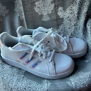 adidas Women's White and Iridescent Sneakers